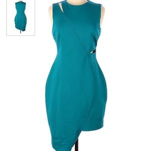 Asymmetric Elliott Teal Cocktail Dress